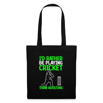 I'd rather play cricket than - Tote Bag - black - Front