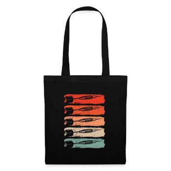 Cinq fléchettes en rétro vintage - Sac en tissu - noir - Devant