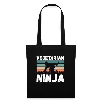 Ninja Végétarien Vintage - Sac en tissu - noir - Devant