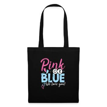 Rose ou bleu, on t’aime - Sac en tissu - noir - Devant