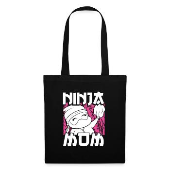 Maman ninja mignonne - Sac en tissu - noir - Devant