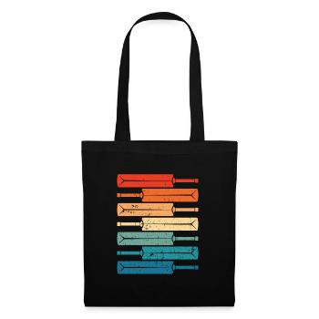 Battes de cricket colorées - Sac en tissu - noir - Devant