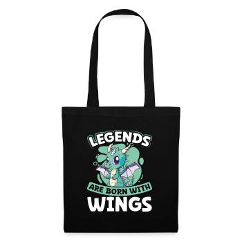 Les légendes naissent avec des ailes - Sac en tissu - noir - Devant