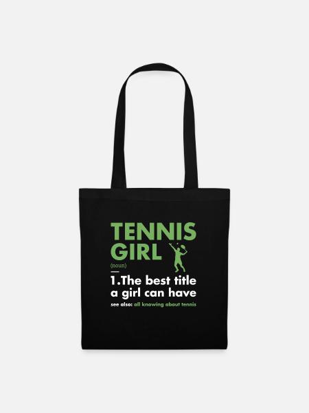 Sport Girl Definition Tennis - Stoffbeutel - Schwarz