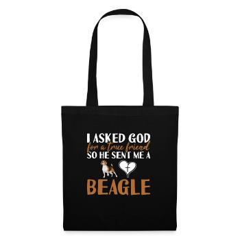 I Asked God For A True Friend Beagle - Tote Bag - black - Front