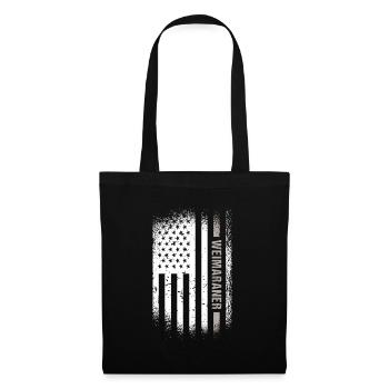 Braque de Weimar Us Flag - Sac en tissu - noir - Devant