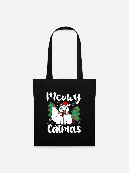 Meowy Catmas - Stoffbeutel - Schwarz