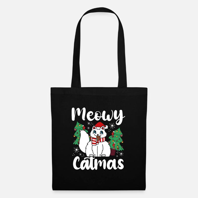Meowy Catmas - Stoffbeutel - Schwarz
