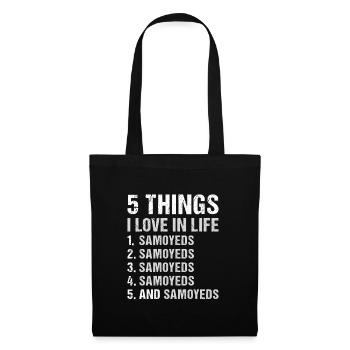 5 choses que j’aime dans la vie Samoyède - Sac en tissu - noir - Devant