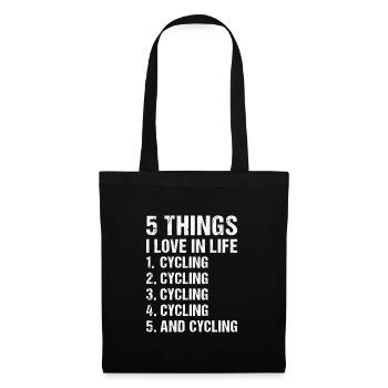 Sport 5 choses que j’aime dans la vie Cyclisme - Sac en tissu - noir - Devant