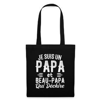 Je Suis Un Papa et Beau-papa Qui Déchire - Sac en tissu - noir - Devant