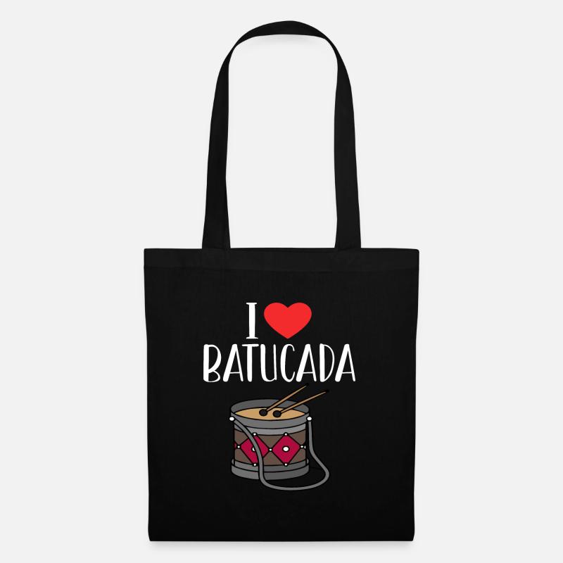 Batucada-Trommel-Humor - Stoffbeutel - Schwarz