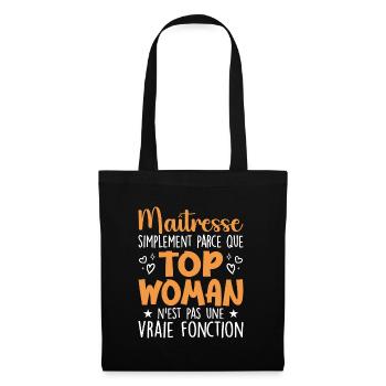 Maîtresse Top Woman - Cadeau Maîtresse - Sac en tissu - noir - Devant