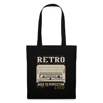 Retro 1999 Geburtstagsgeschenk 1999 Jahrgang 1999 - Stoffbeutel - Schwarz - Vorne
