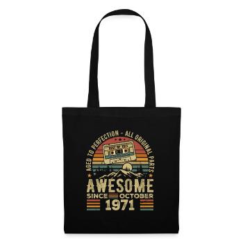 Octobre 1971 Cadeau D anniversaire Octobre 1971 - Sac en tissu - noir - Devant
