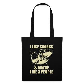 Funny Shark Design For Men Women Kids Shark Lover - Sac en tissu - noir - Devant