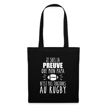 Proof that my dad rugby, dad rugby player, rugby - Tote Bag - black - Front
