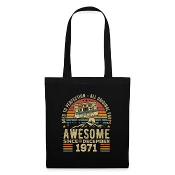 Anniversaire Décembre 1971 | Cadeau décembre 1971 - Sac en tissu - noir - Devant