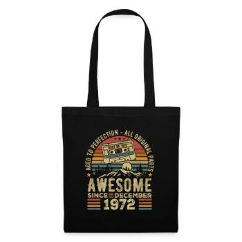 Anniversaire Décembre 1972 | Cadeau décembre 1972 - Sac en tissu - noir - Devant