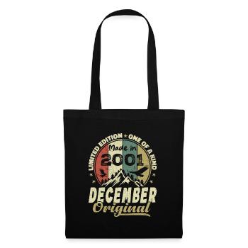 Vintage Retro Anniversary Gift - December 2001 - Tote Bag - black - Front