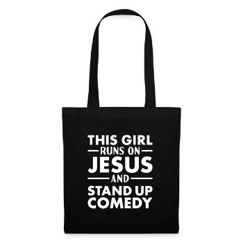 Comédien This Girl Runs On Jesus Stand Up Comedy - Sac en tissu - noir - Devant