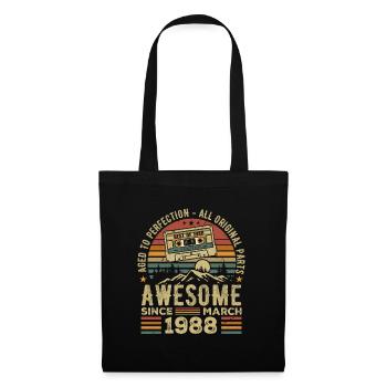 Mars 1988 cadeau anniversaire mars 1988 march 1988 - Sac en tissu - noir - Devant