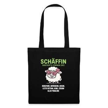 Schaf Spruch Schäffin Lustig Geschenkidee Schafe - Stoffbeutel - Schwarz - Vorne