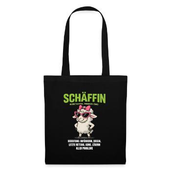 Schaf Spruch Schäffin Lustig Geschenkidee Schafe - Stoffbeutel - Schwarz - Vorne