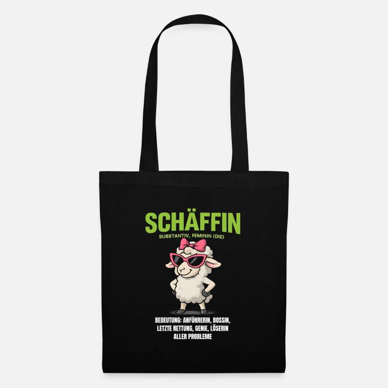 Schaf Spruch Schäffin Lustig Geschenkidee Schafe - Stoffbeutel - Schwarz