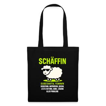 Schaf Spruch Schäffin Lustig Geschenkidee Schafe - Stoffbeutel - Schwarz - Vorne