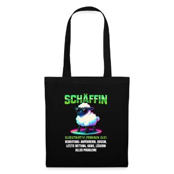 Schaf Spruch Schäffin Lustig Geschenkidee Schafe - Stoffbeutel - Schwarz - Vorne
