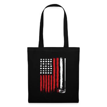 Amerikanische Flagge Golf Golfer Lustiger Golf Club Golfen - Stoffbeutel - Schwarz - Vorne
