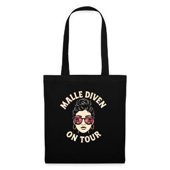 Mallorca Party Spruch Lustig Malle Diven On Tour - Stoffbeutel - Schwarz - Vorne