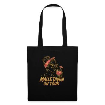 Mallorca Party Spruch Lustig Malle Diven On Tour - Stoffbeutel - Schwarz - Vorne