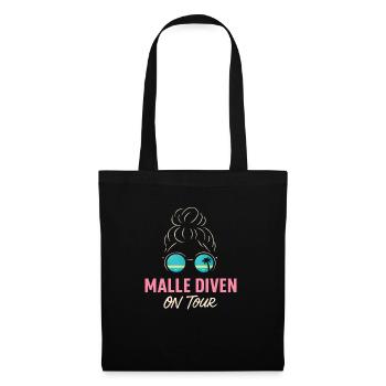 Mallorca Party Spruch Lustig Malle Diven On Tour - Stoffbeutel - Schwarz - Vorne