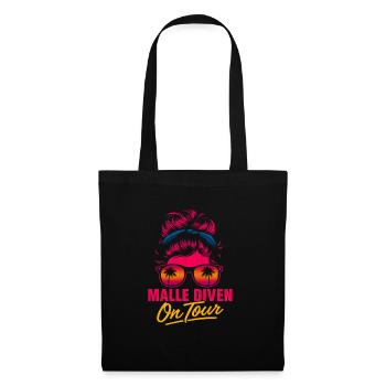 Mallorca Party Spruch Lustig Malle Diven On Tour - Stoffbeutel - Schwarz - Vorne