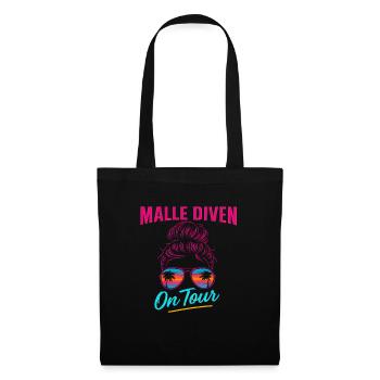 Mallorca Party Spruch Lustig Malle Diven On Tour - Stoffbeutel - Schwarz - Vorne