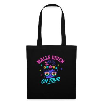 Mallorca Party Spruch Lustig Malle Diven On Tour - Stoffbeutel - Schwarz - Vorne