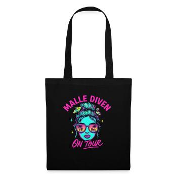 Mallorca Party Spruch Lustig Malle Diven On Tour - Stoffbeutel - Schwarz - Vorne