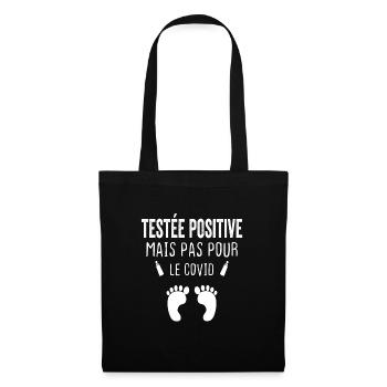 T-shirt d'annonce de grossesse, Citation drôle - Sac en tissu - noir - Devant