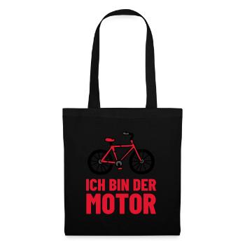 Ich bin der Motor - Fahrrad Rad Geschenk Fahrräder - Stoffbeutel - Schwarz - Vorne