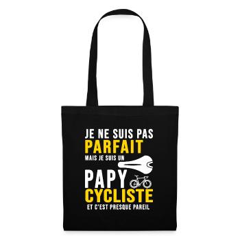 papy cycliste humour vélo velo vélos velos - Sac en tissu - noir - Devant