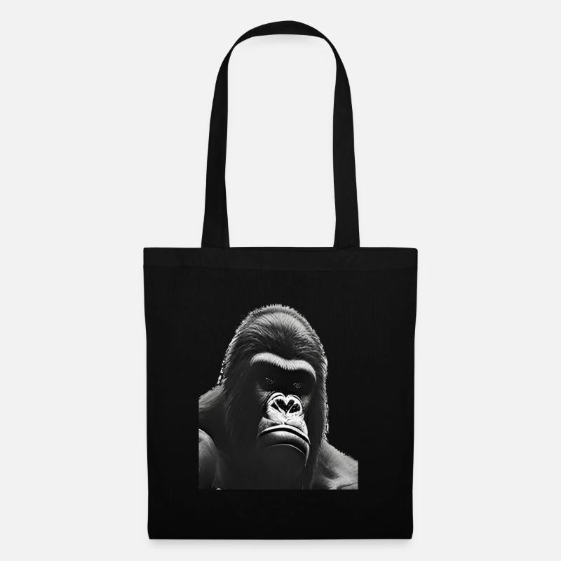 Silberrücken-Gorilla - Stoffbeutel - Schwarz