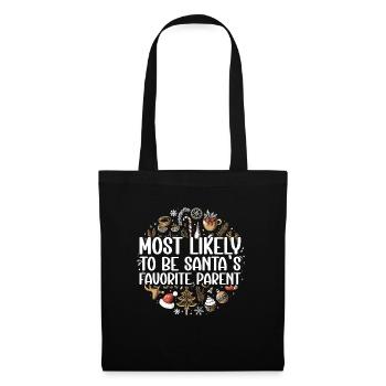 Noël Noël Parents Maman Papa Humour Drôle - Sac en tissu - noir - Devant