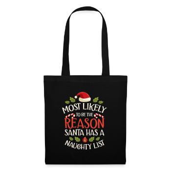 Weihnachten Lustiger Spruch Frech Xmas - Stoffbeutel - Schwarz - Vorne