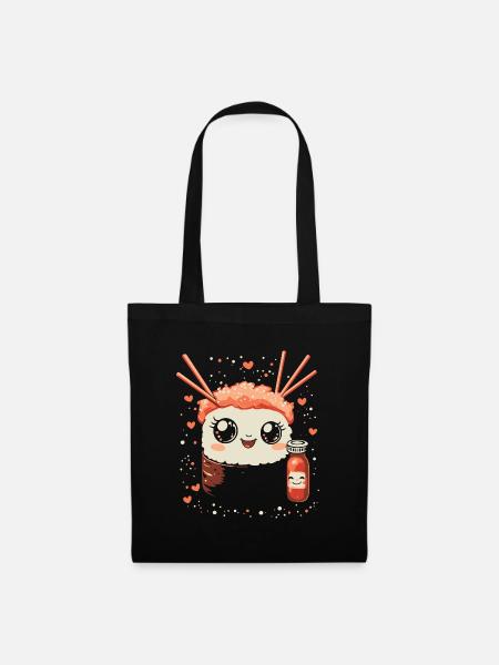Sushi kawaii - Stoffbeutel - Schwarz