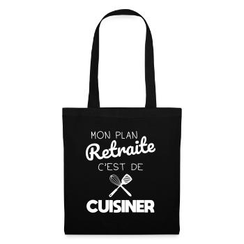 Mon plan retraite c'est de cuisiner - Sac en tissu - noir - Devant