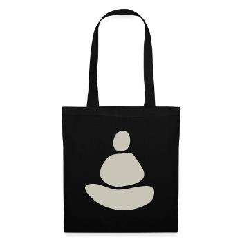 Minimalistische Zen-Meditation - Stoffbeutel - Schwarz - Vorne