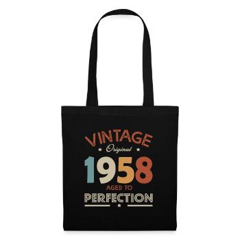 63 Jahre vintage 1958 Geburtstagsgeschenk 63 Jahre - Stoffbeutel - Schwarz - Vorne