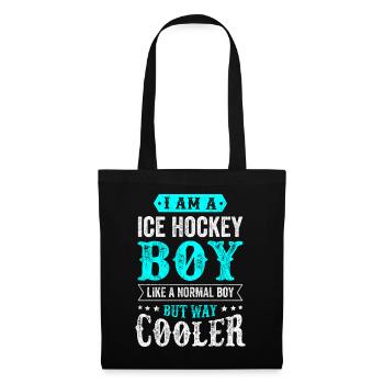 Ice Hockey Boy Eishockey Junge Mann Spruch - Stoffbeutel - Schwarz - Vorne
